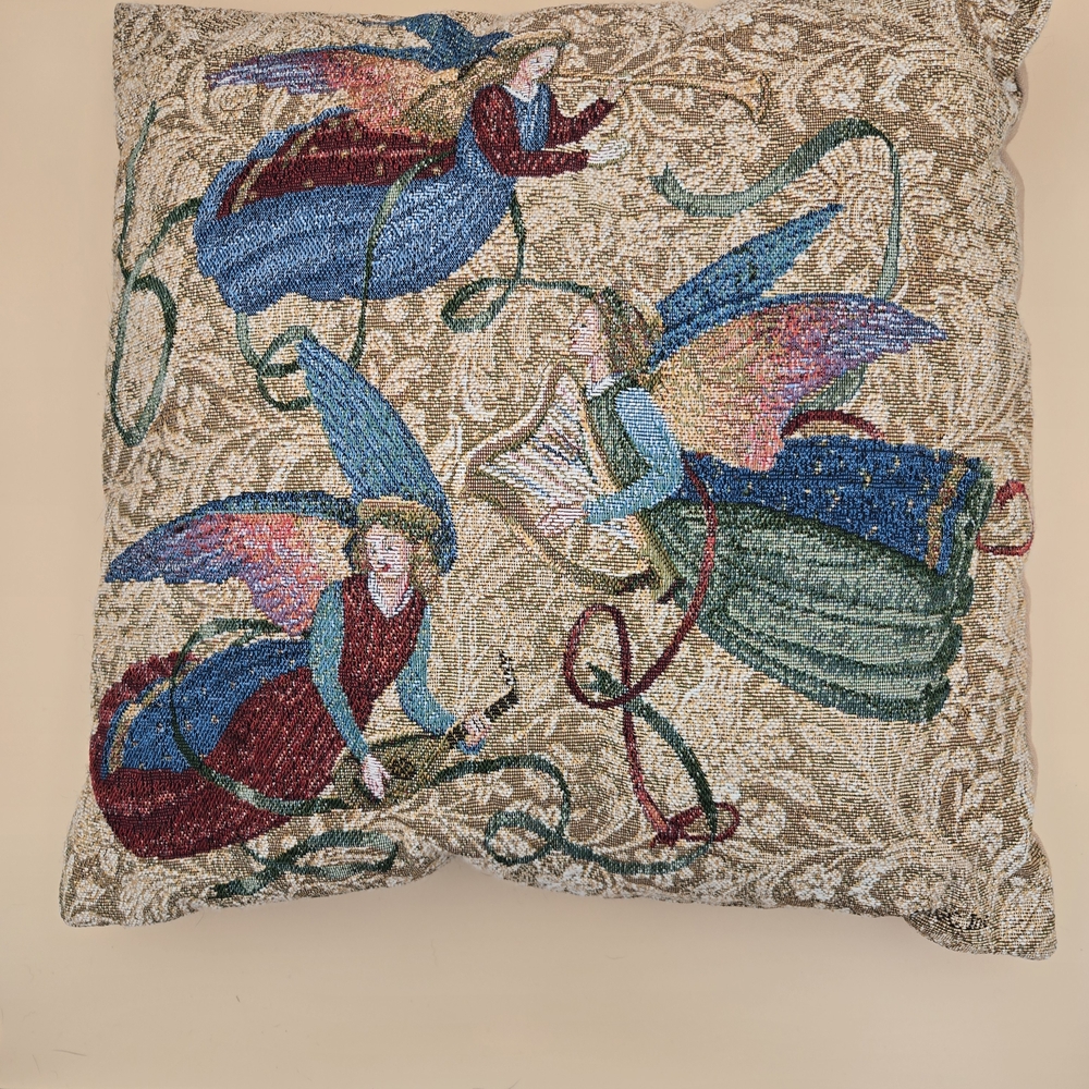 Elegant Angel Tapestry Accent Pillow